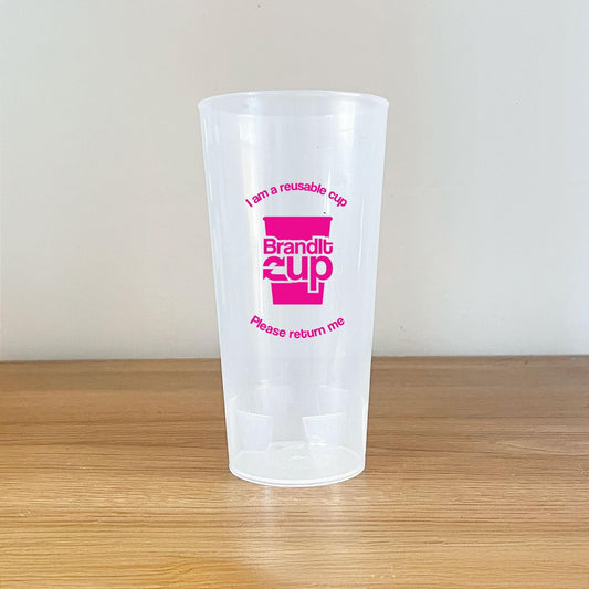 Custom Reusable Plastic Pint - 1 Colour Design - Event Cups