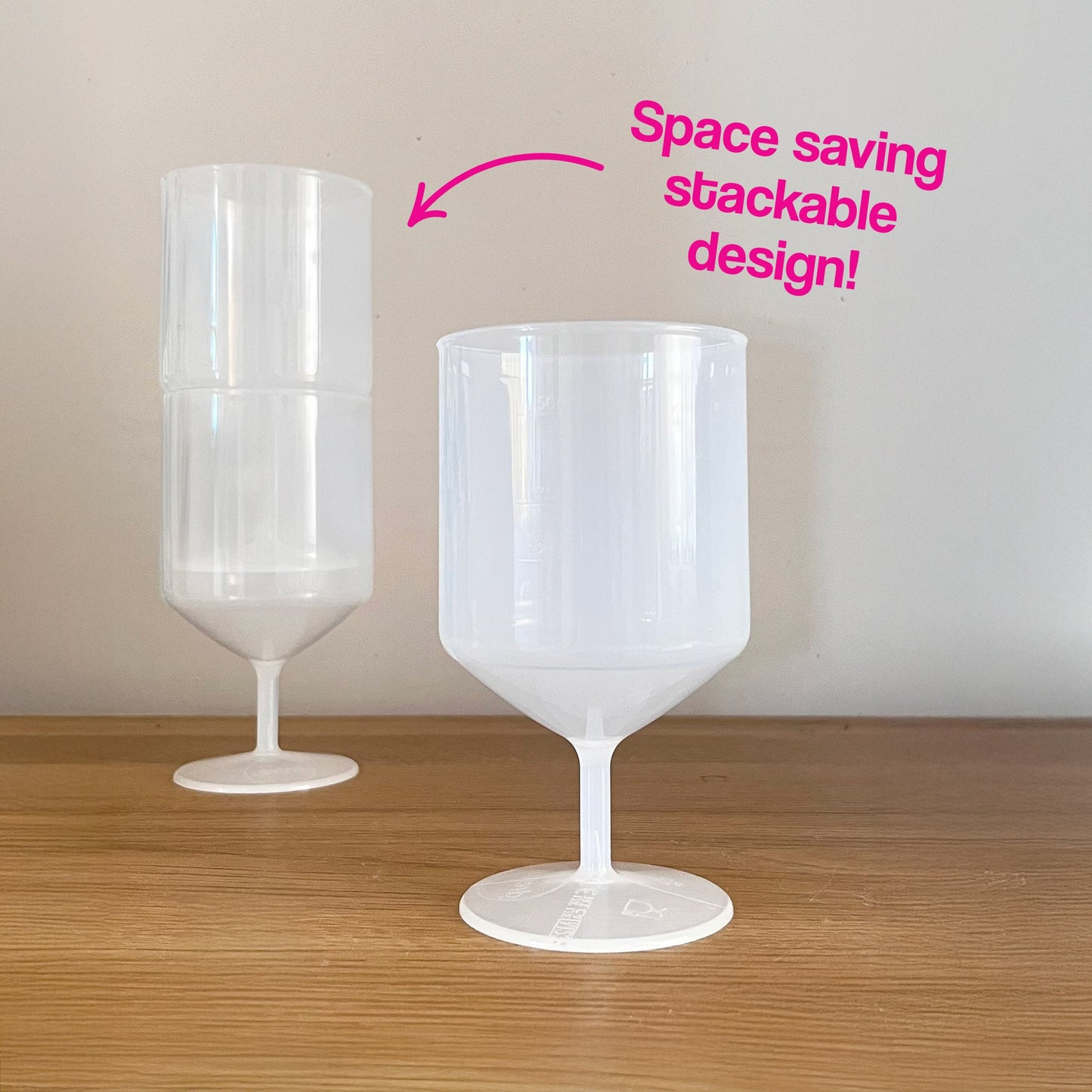 Stackable Reusable Plastic Wine Cup