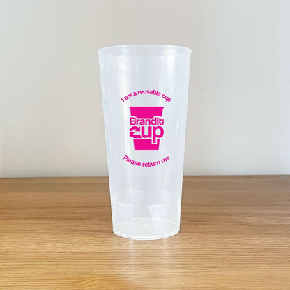 Custom Reusable Plastic Pint - 1 Colour Design - Event Cups