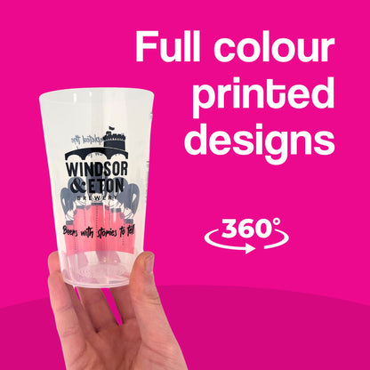 Full Colour Custom Printed Reusable Half Pint Cups