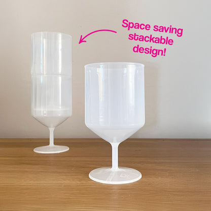 Stackable Reusable Plastic Wine Cup