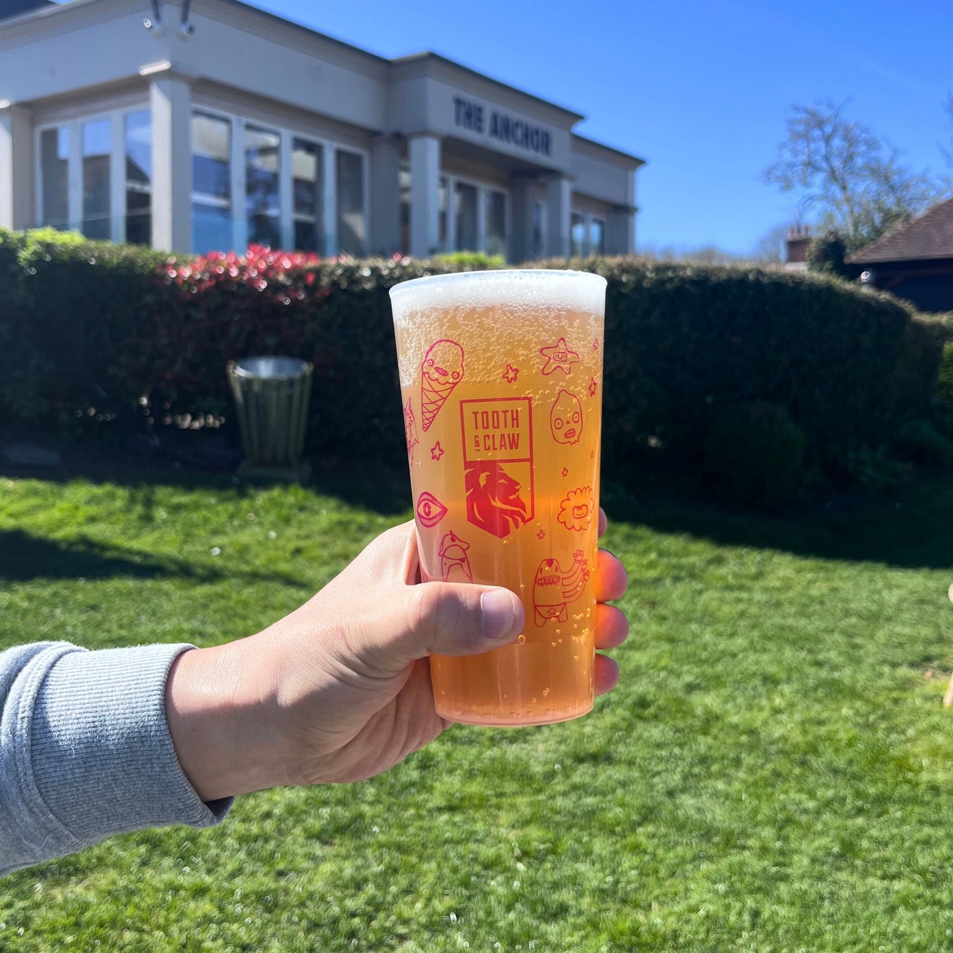 Custom Reusable Plastic Pint - 1 Colour Design - Event Cups