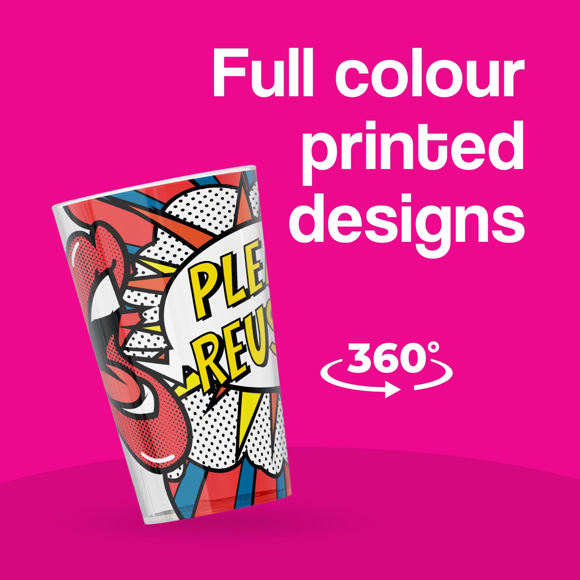 Custom Branded Reusable Pint Cup for Events - Full Colour IML